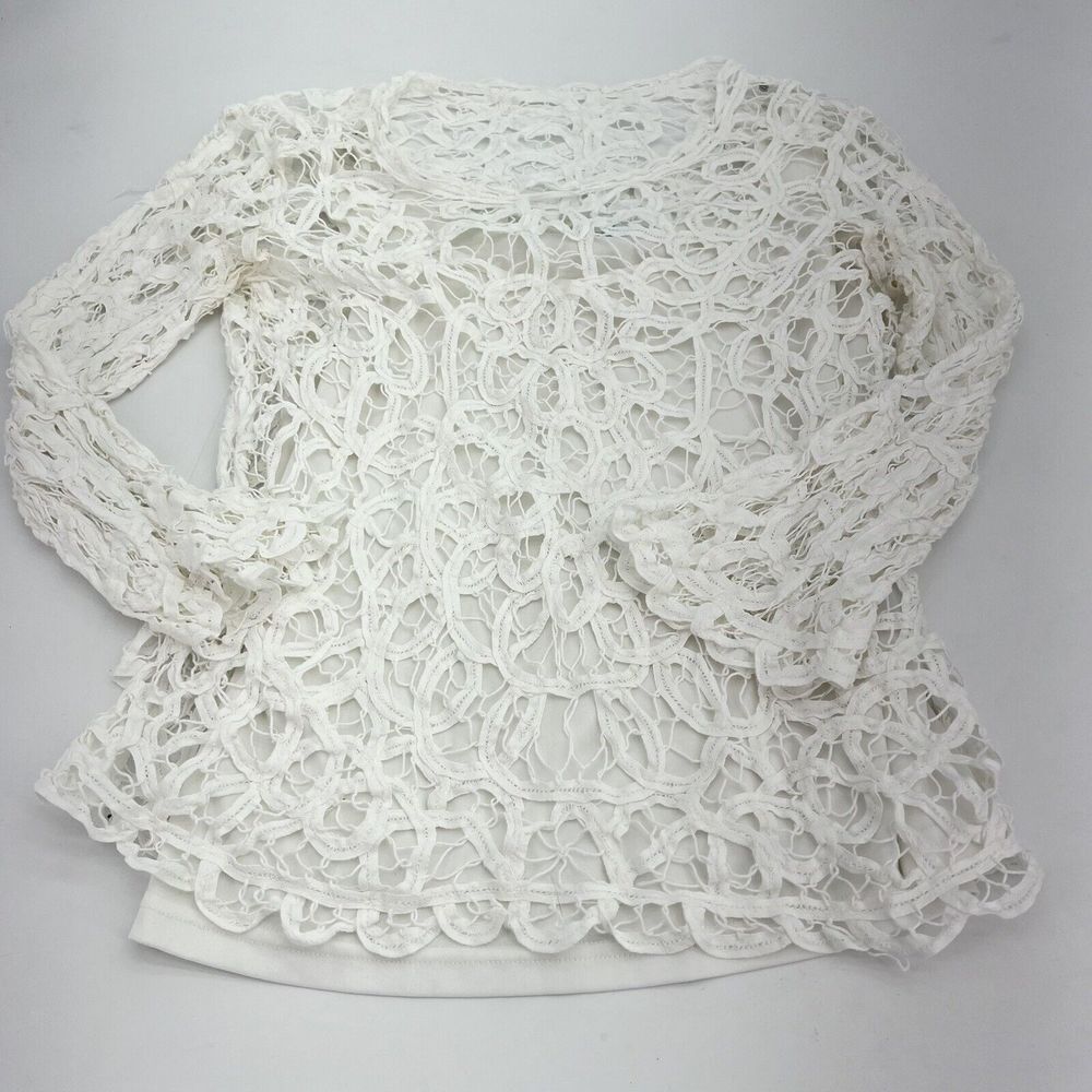 J. McLaughlin 3/4 Bell Sleeve Cosette Womens Blouse White Size XS Cotton